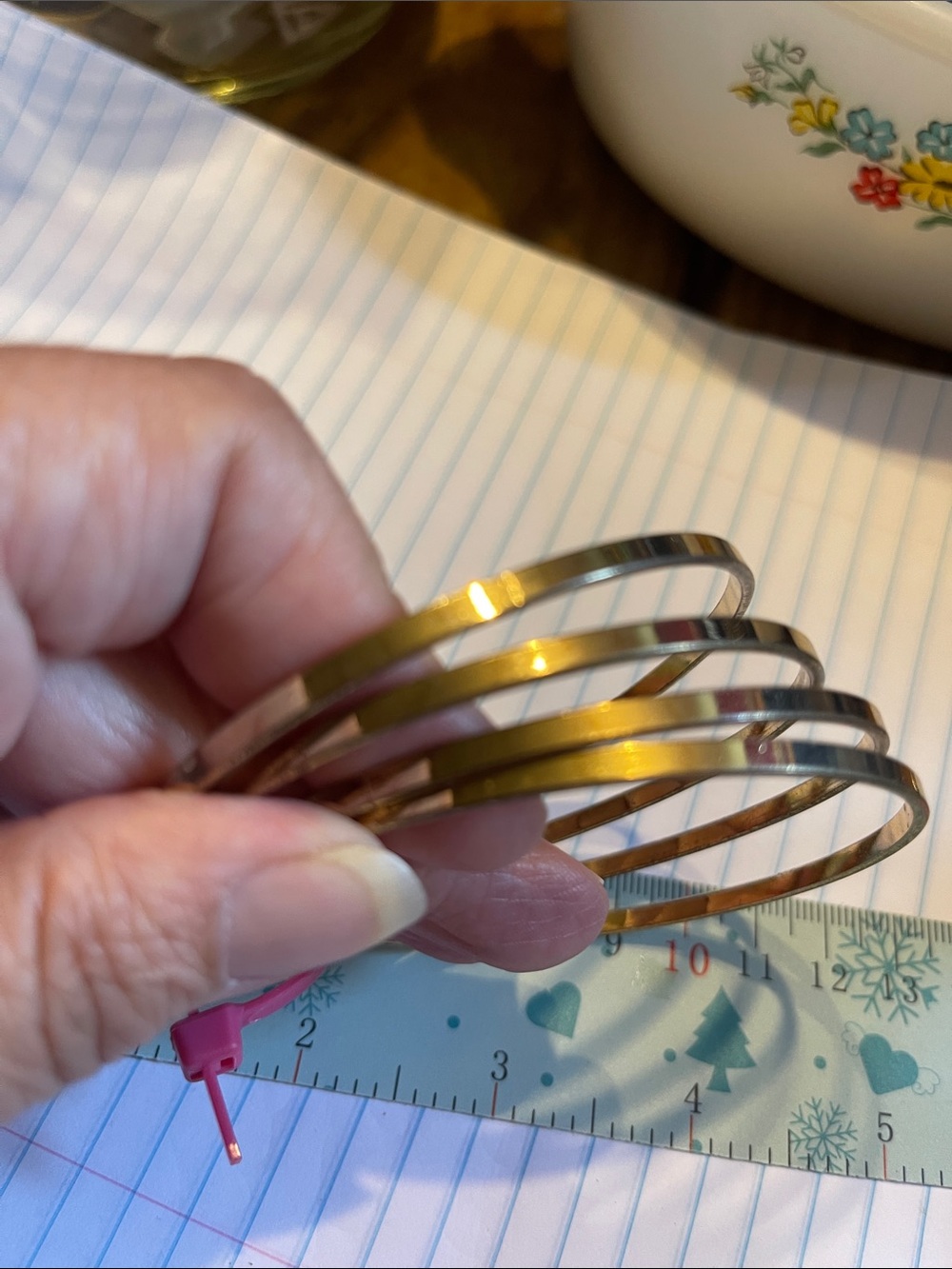 Gold-Tone Stackable Bangle Bracelets lot of 4